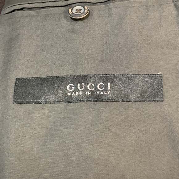 GUCCI Chest Brown Wool Peak Lapel Hidden Buttons Back Pockets Jacket - Picture 7 of 7